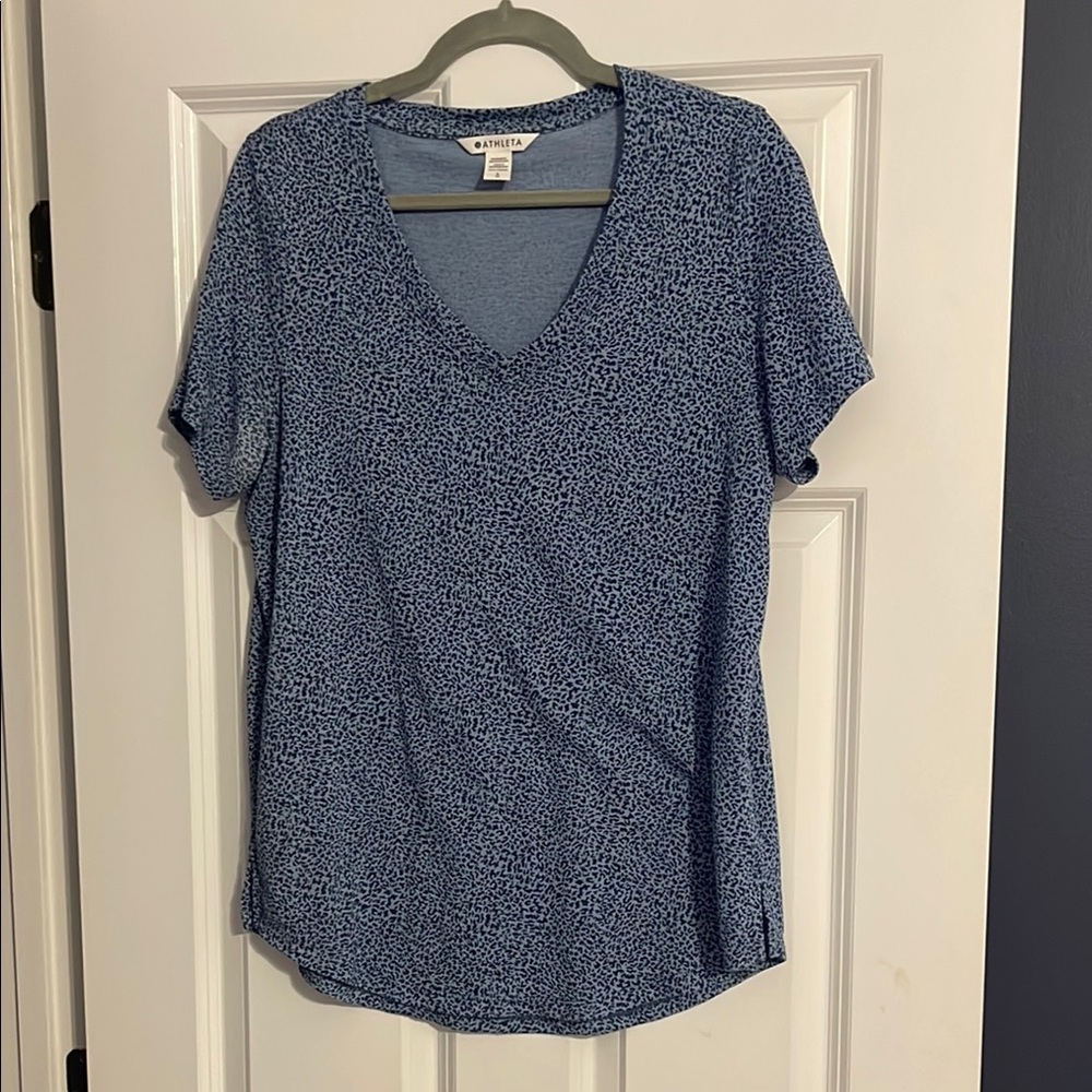Athleta Blue V-Neck Women's Top